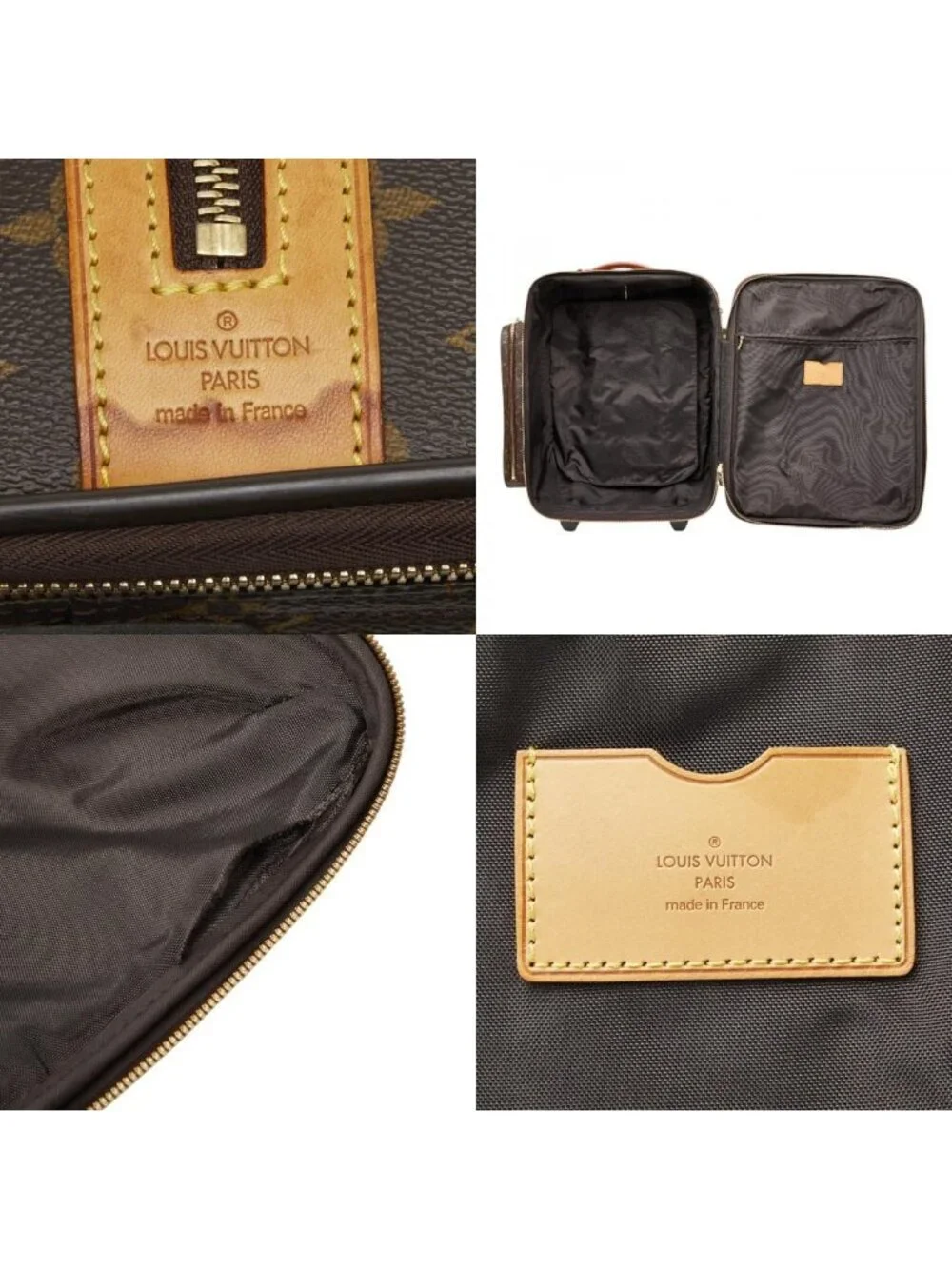 Louis Vuitton Monogram Bosphore Travel Bag Suitcase Brown Leather